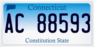 CT license plate AC88593