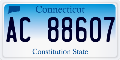 CT license plate AC88607