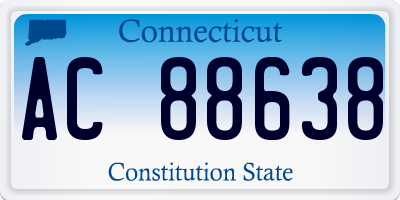 CT license plate AC88638