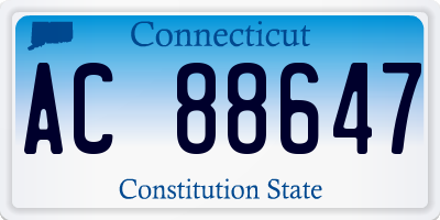 CT license plate AC88647