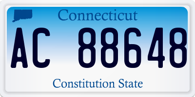 CT license plate AC88648