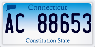 CT license plate AC88653