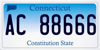 CT license plate AC88666