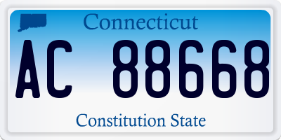 CT license plate AC88668