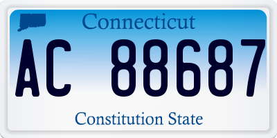 CT license plate AC88687