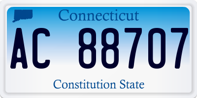 CT license plate AC88707