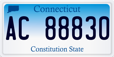 CT license plate AC88830
