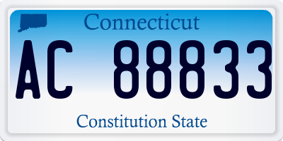 CT license plate AC88833