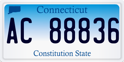 CT license plate AC88836