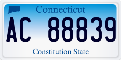 CT license plate AC88839