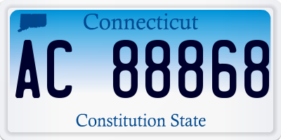 CT license plate AC88868