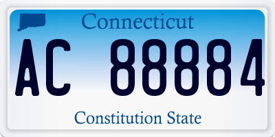 CT license plate AC88884