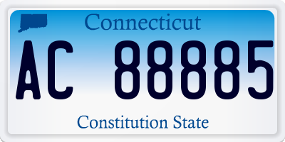 CT license plate AC88885