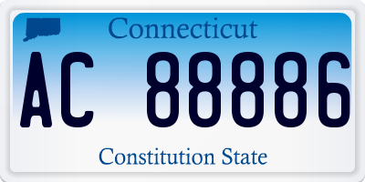 CT license plate AC88886