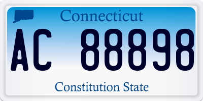 CT license plate AC88898