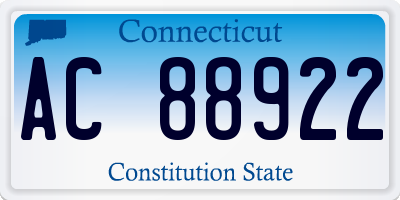 CT license plate AC88922