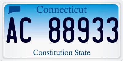 CT license plate AC88933