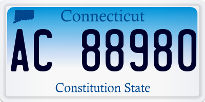 CT license plate AC88980