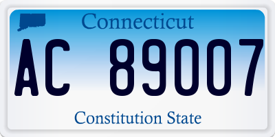 CT license plate AC89007