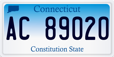 CT license plate AC89020