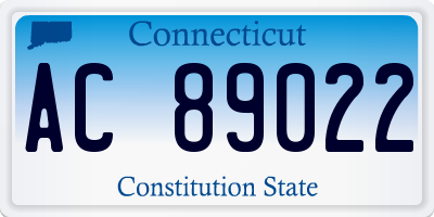 CT license plate AC89022