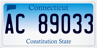 CT license plate AC89033