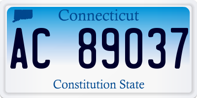 CT license plate AC89037