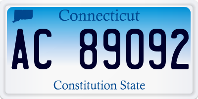 CT license plate AC89092