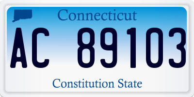 CT license plate AC89103