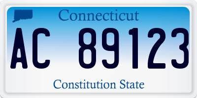 CT license plate AC89123
