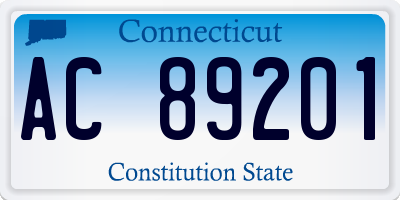 CT license plate AC89201