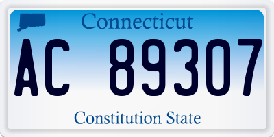 CT license plate AC89307