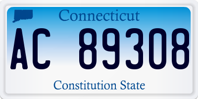 CT license plate AC89308
