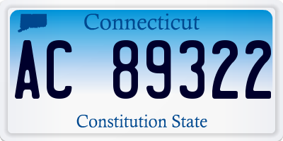 CT license plate AC89322
