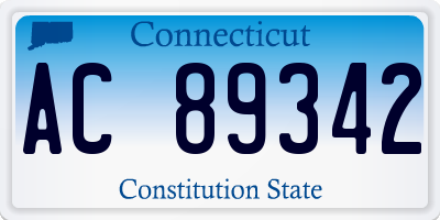CT license plate AC89342