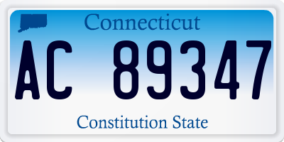 CT license plate AC89347