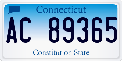 CT license plate AC89365