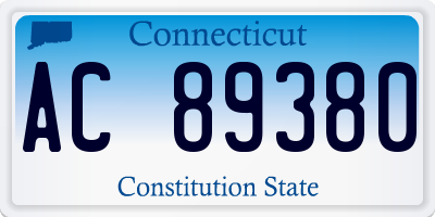 CT license plate AC89380
