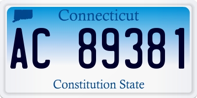 CT license plate AC89381