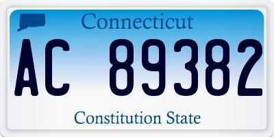CT license plate AC89382