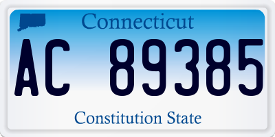 CT license plate AC89385