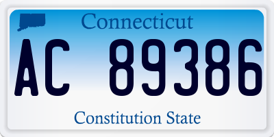 CT license plate AC89386