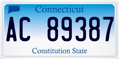 CT license plate AC89387