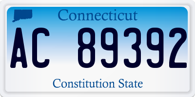 CT license plate AC89392