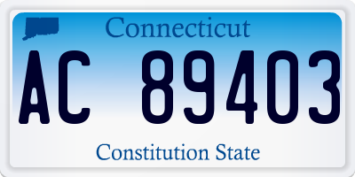 CT license plate AC89403