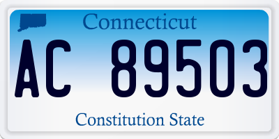 CT license plate AC89503