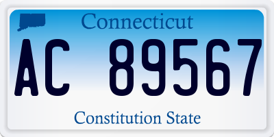 CT license plate AC89567