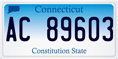 CT license plate AC89603