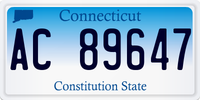 CT license plate AC89647