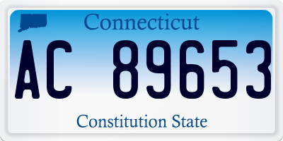 CT license plate AC89653